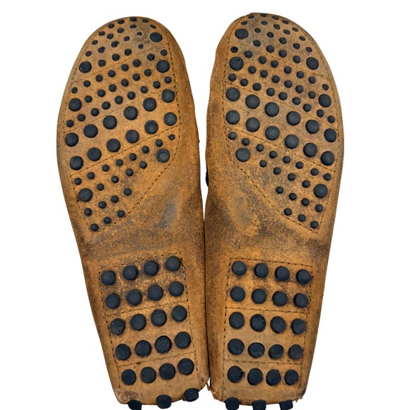 Minnetonka Mens Brown Suede Driving Moccasins Loafers Pebbled Sole Brown 10.5 - Picture 6 of 8